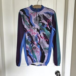 AGU | Pink, Blue & Purple Cycling Quarter Zipup Jacket - 20 PTP